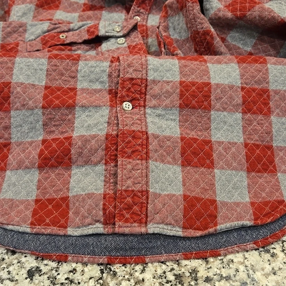 BANANA REPUBLIC PLAID SHIRT/JACKET SHACKET QUILTED BUTTON UP SLIM FIT. SIZE MED.